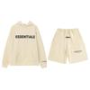 Mens Lightweight Hooded Cotton Terry Sweatshirt Shorts Set Casual Outfit