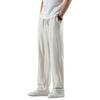 Men Pants Drawstring Elastic Waist Straight Leg Loose Solid Color Pockets Daily Wear Casual Sport Trousers Long Sweatpants