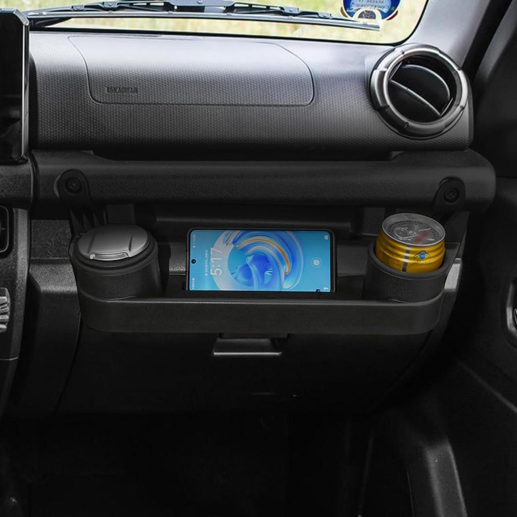 Jimny Passenger Seat Front Table with Drink Holder and Assist Grip Storage and Additional Storage Compatible with Suzuki and Nomad Includes Tools and
