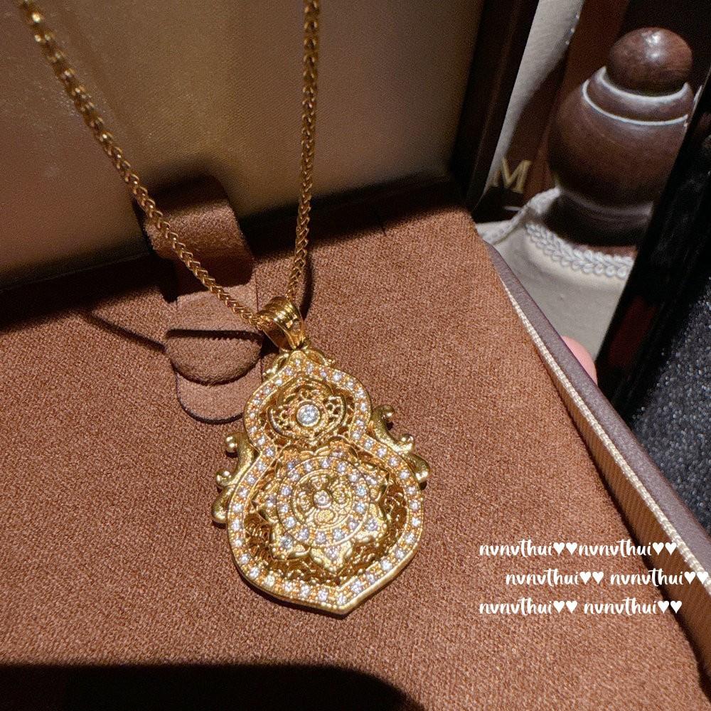 Ancient Gold, Filigree Gourd Fulu Pendant Necklace, New Chinese Style, Lion Dancing Gold Tuo Tuo Red Rope Bracelet, Abacus