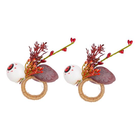 Halloween Napkin Ring Pumpkin Eyeball Spider Skull Napkin Holder for Dinner Table