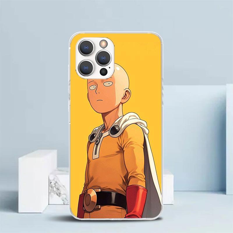 One P-Punch-Man Saitama King Soft Cover for iPhone 16 17 Air 15 14 Pro Max 16E Phone Case 13 Mini 12 11 7 SE 8 Print Pattern Fit