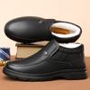 2025 Winter Men's Genuine Leather Cotton Shoes Add Wool Lining Wool Snow Boots Outdoor Warm Thick Work Ankle Boots Dad Footwear