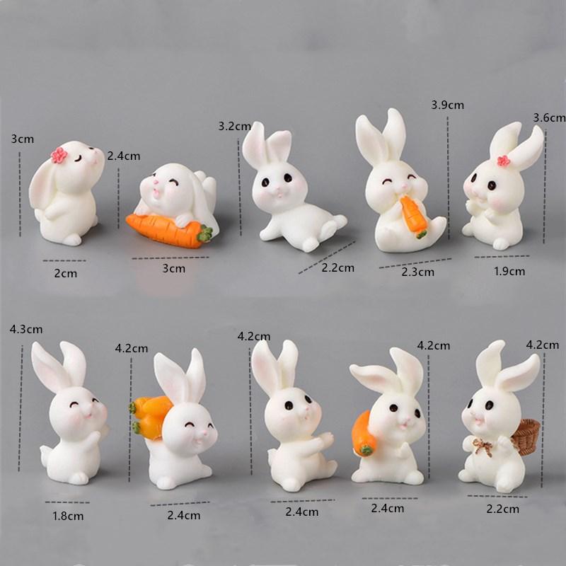 

4 - 20 шт. Мини-фигурки кроликов, светящиеся в темноте, украшение, сказочные кролики, миниатюрные фигурки, животные, садовые украшения, домашний декор своими руками