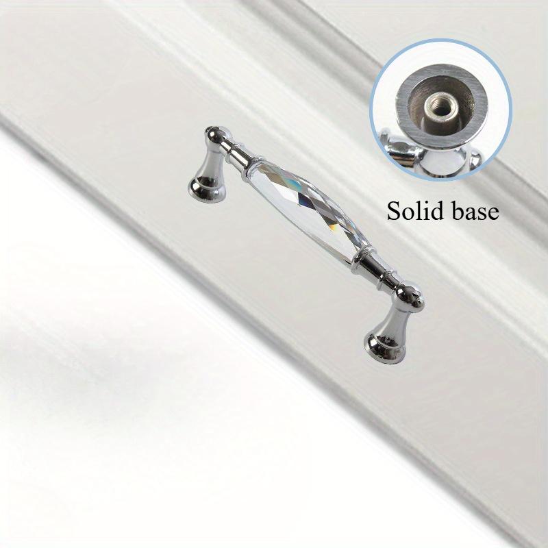 Zinc Alloy Drawer Silvery Long Crystal Handle Dresser Wardrobe Handles for Cabinet Kitchen Pull Cupboard Knob
