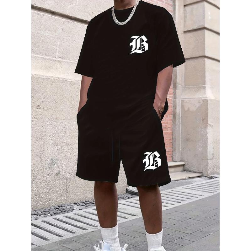 Casual Loose Crew Neck Men's Fashion Print Sport Wear Men’s