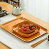 Wood Grain Plastic Serving Tray & Bowl Set,Multi-Shape Reusable Tableware for Fruit,Snack & Kitchen Storage with Storage Holder