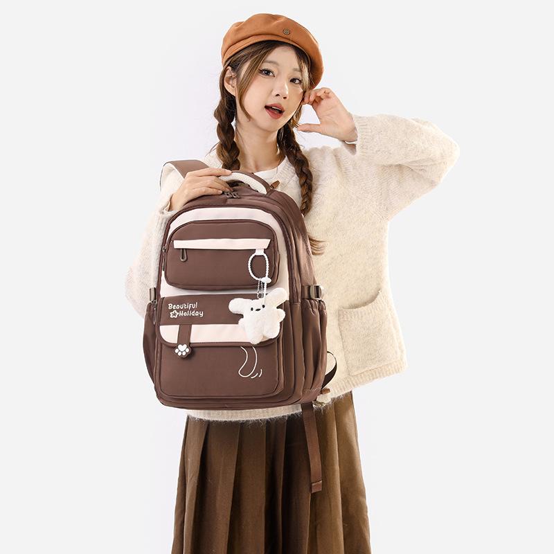 Middle School Backpack for Girls Large Capacity Bookbag Lightweight Fashion Student Backpack Simple Modern School Bags for Teens