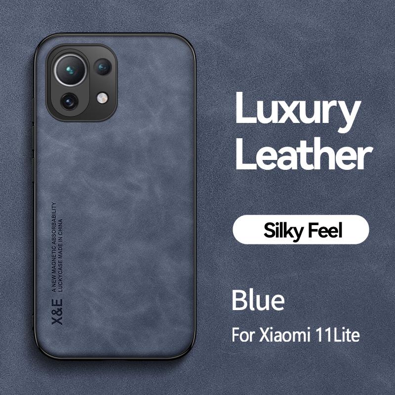 Pro Xiaomi Mi 11 Lite Pouzdro Magnetická Destička do Autodržáku Kožená Pouzdra na Telefon pro Mi11 Lite 5G NE Mi 11 Light 11Lite Zadní Měkký Kryt