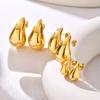 Vintage Water Drop Earrings for Women,Stainless Steel  Waterproof Metal Glossy Thick Chunky Stud Earrings,Fashion Jewelry Gifts