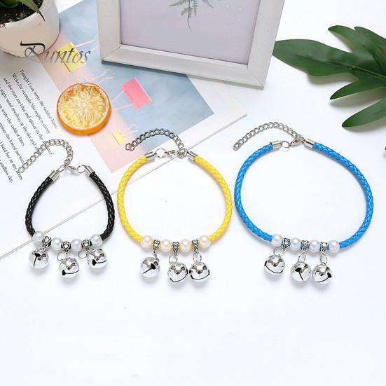 Pet Collar Exquisite Pet Neck Circle Adjustable Cats Dogs Necklace with Removable Bell Pendant Pet