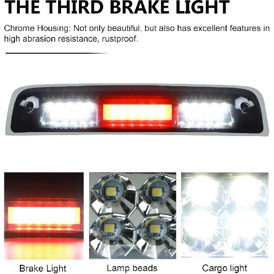 Tresound LED 3rd Third Brake Light for 2009-2017 Dodge Ram 1500 2500 3500 Cargo Light