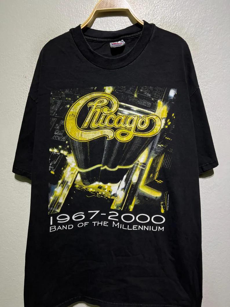 

Vintage 1999 Chicago T-Shirt Mens Womens Tees Top Band Of The Millennium Tour JJ5726 M
