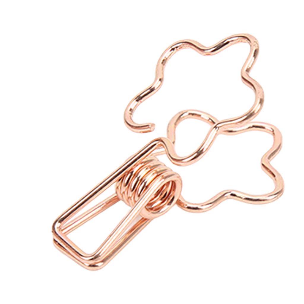 100pcs   Clips Cute Flower Shape Metal Hollowed   Tail Clips Paper Clamps for   Document Ticket