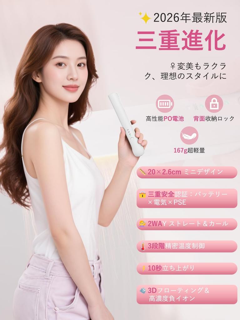 Cordless Hair Straightener Latest Electric Innovative Storage Triple Safety Straight 3D Floating USB Professional Temperature Suitable for Includes