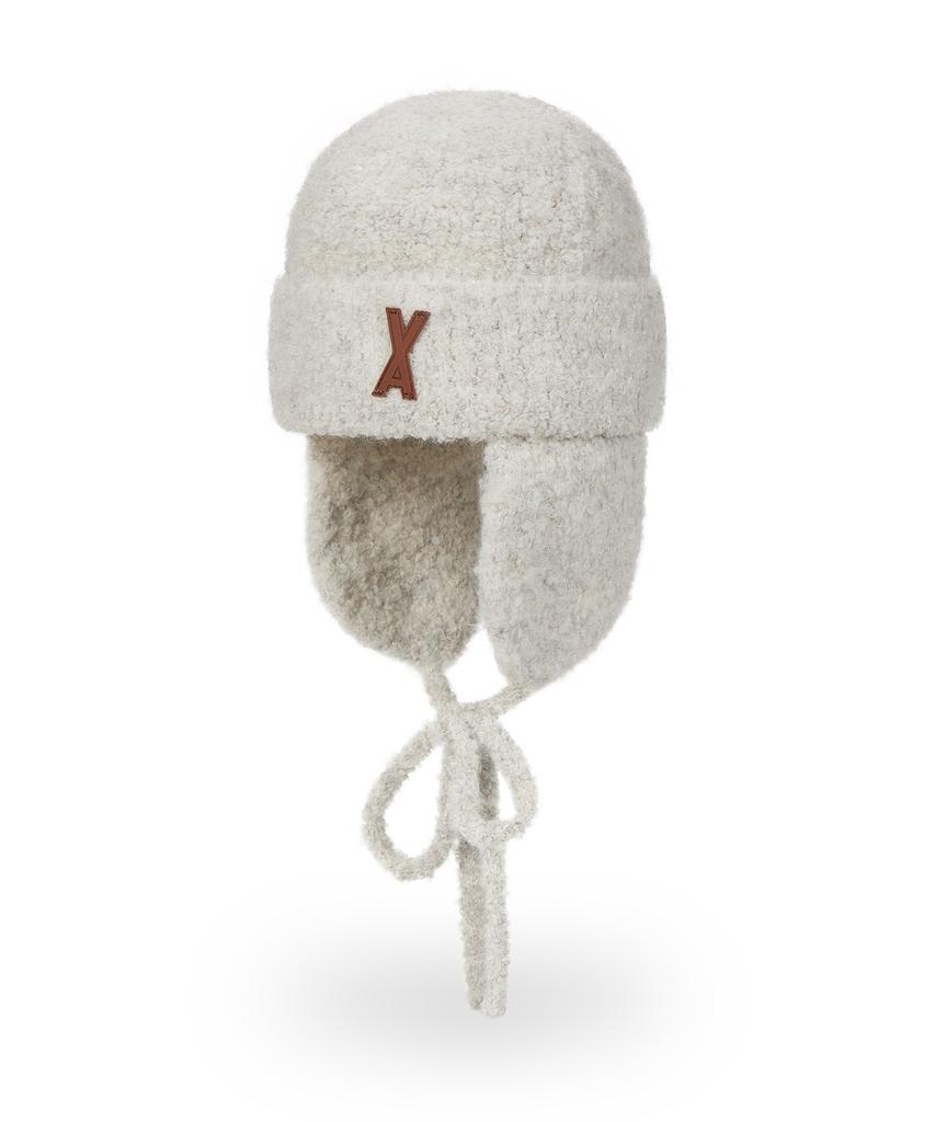 Bajal Va Patch Fly Knit Beanie Cream