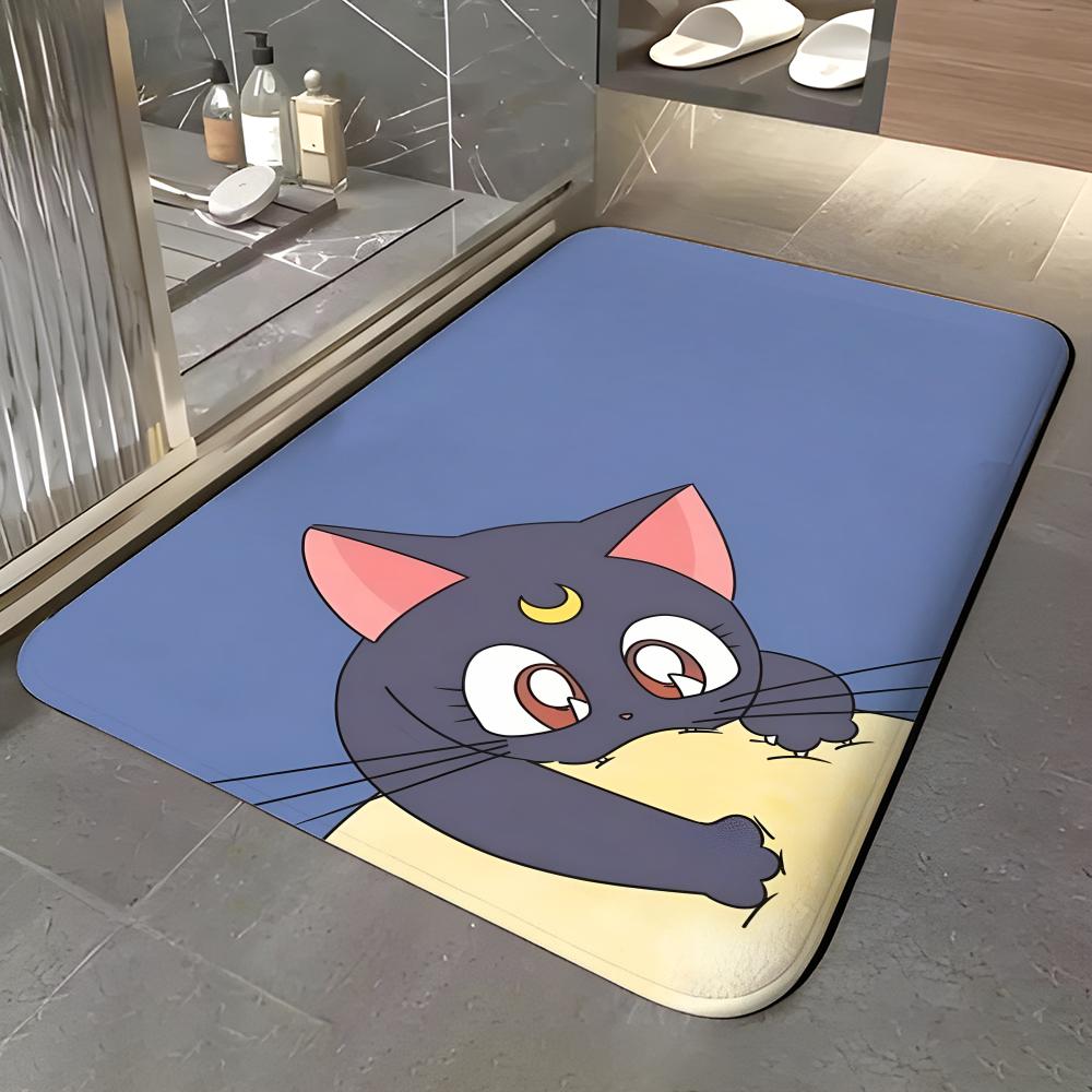 anime S-Sailor Moon Floor Mat Soft Flannel Entrance Door Mat Non Slip Absorbent Bathroom Bedroom Floor Rug