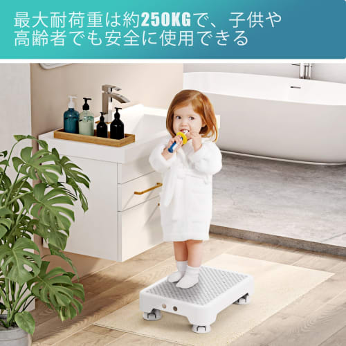 SPACEKEEPER Step Stool, Low Step, Step-Level Adjustment, Extendable, Footrest, Non-Slip, Assistance for Getting In and Out of Cars, Entryway, Bathroom