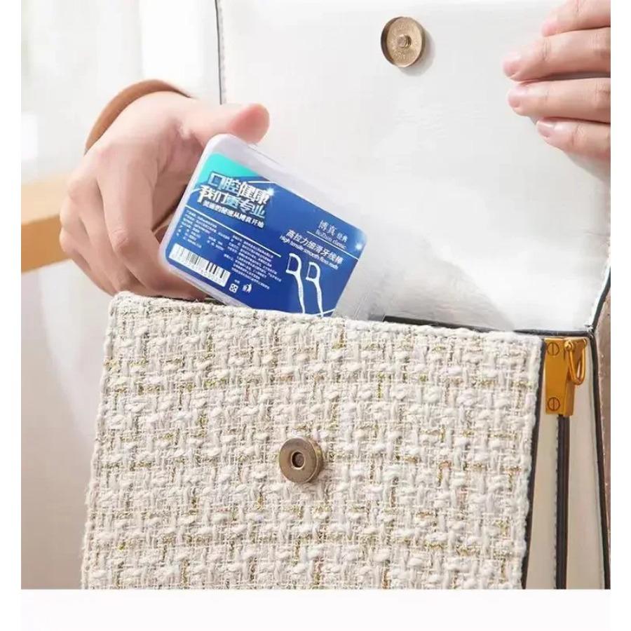 Portable Disposable Dental Floss Plastic Toothpick High Tension Dental Floss Stick