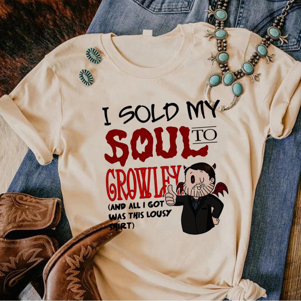 Good Omens T-shirts Women Manga Graphic Harajuku Top Girl Funny Graphic Clothes Shirts