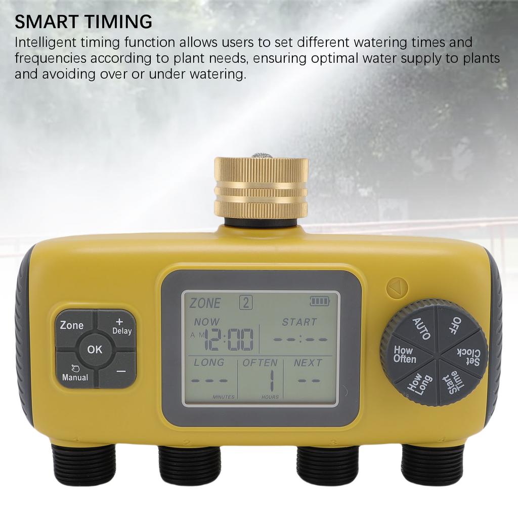 Sprinkler Timer for 3/4-1/2in Faucet IPX5 Waterproofing LCD Display Automatic Irrigation Controller System for Lawn Yard Garden