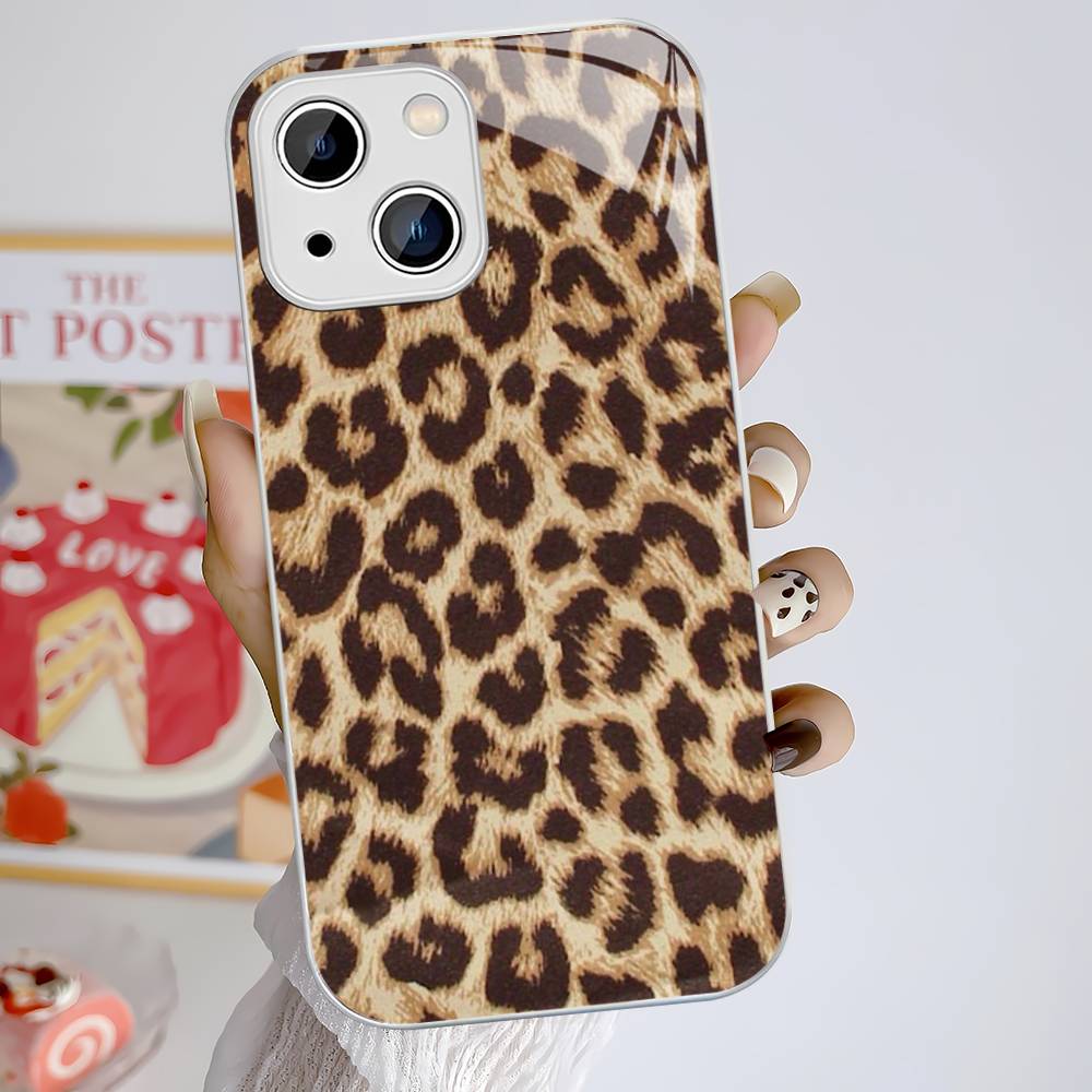 Leopard Cheetah Print Tempered Glass For Iphone 14 13 12 11 Pro Mini XS MAX 14Plus X XS XR Fundas