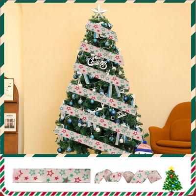Gift Packing Decor Christmas Christmas Ribbon Decor Ribbon Imitation Linen Christmas Tree Decor