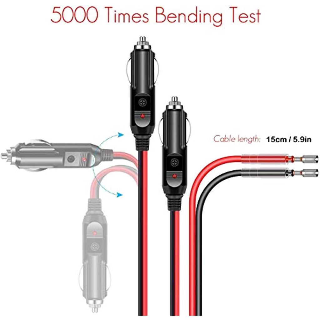 Pack Of 2 Lighter Plug 12 V Car Plug With 8 Pieces 10 A/15 A Fuse Car Lighter Power Supply Cord For Portable Dvd Player Car T