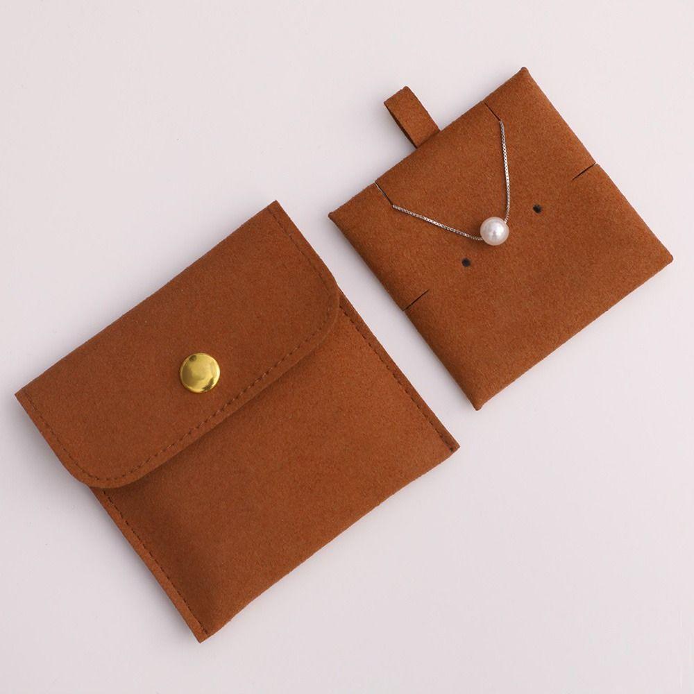 Portable Microfiber Snap Button Storage Pouch Jewelry Bag Bracelet Bag Packaging Bag