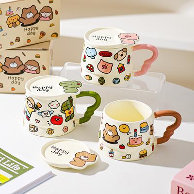 Cute Cartoon Animal Mug Creative Ceramic Cup Souvenir Birthday Gift Girl Breakfast Cup Coffee Cup