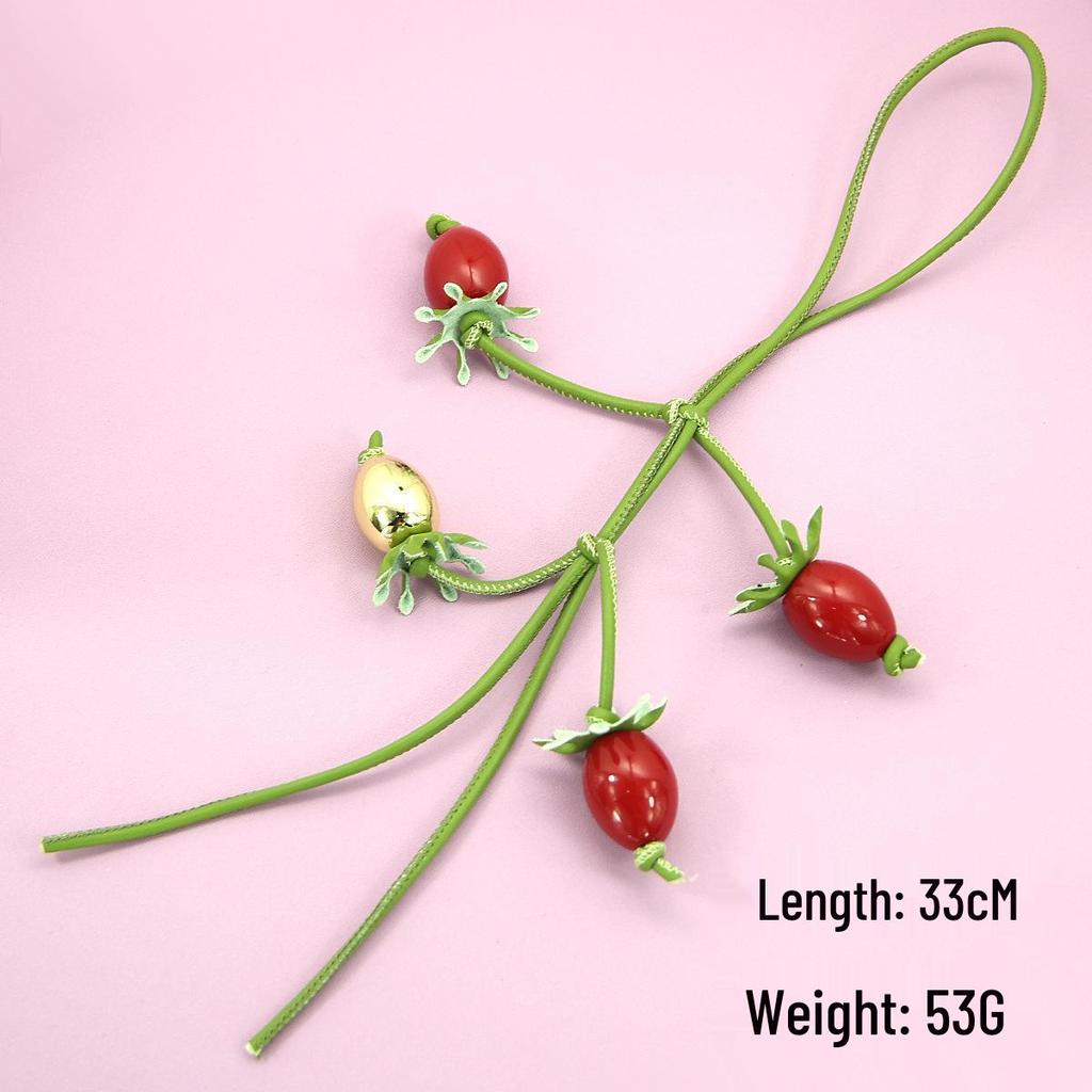 European & American Fruit Tomato Beaded Bag Charm Ornament