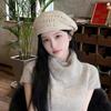 Korean Ins Hollow Knit Beret Hat Breathable Summer Lightweight Beanie Cap Versatile Thin Knitted Painter Caps Fashion Sun Hats