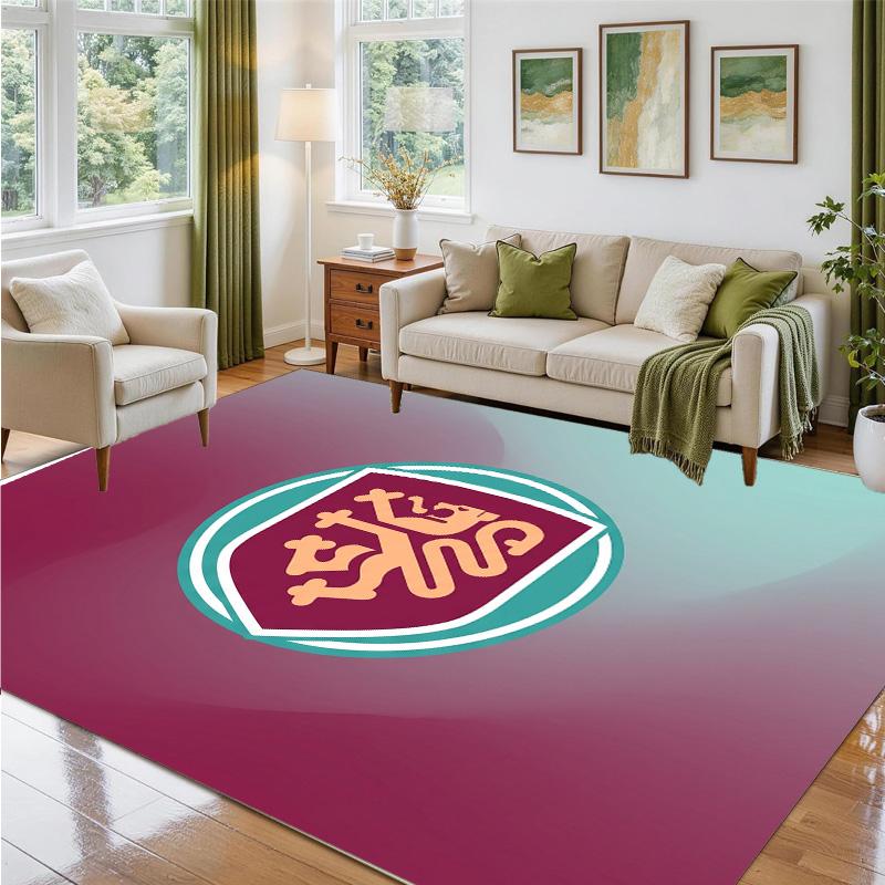 Burnley Football Design Crystal Velvet Rug Soft Decorative Mat for Bedroom Entrance