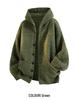 2025 Men's & Women's Dark Gray Hooded Knit Cardigan - American Style Casual Sweater for Autumn & Winter.
