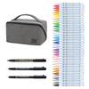 Kuretake Brush Pen Set: Clean Color Real Brush + MANGAKA with Pouch RBCN160/39V