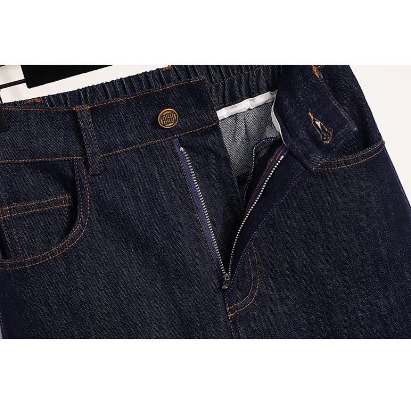 DIMANAF 2026 Plus Size Spring Summer Women Jeans Pants Denim Elastic Waist Oversize Fashion Pants 5XL Blue