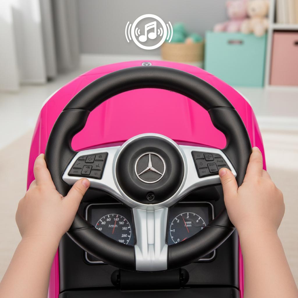 Jeździk Pchacz Chodzik Dla Dzieci Mercedes C-Class Różowy