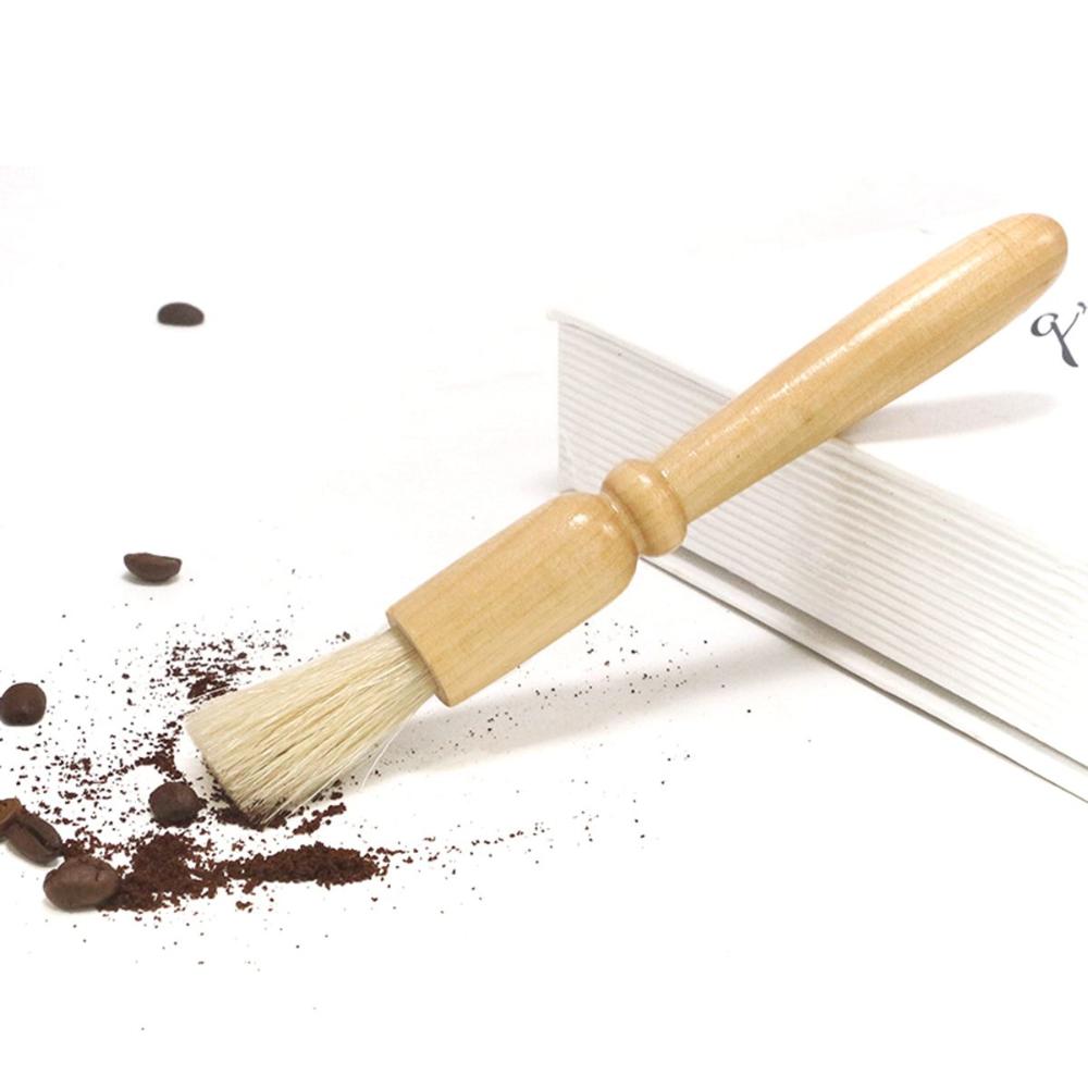 Natural Wooden Handle Cleaning Tool Espresso Cleaner Coffee Grinder Brush Pastry Brush