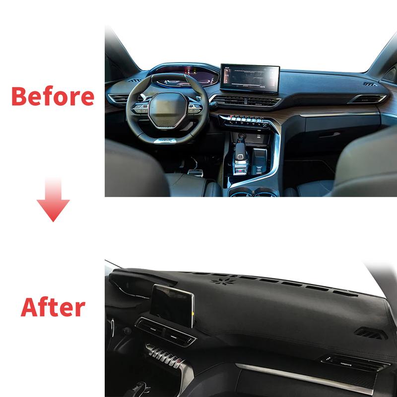 Fit for Peugeot 3008 5008 GT Hybrid -2016 Car Dashboard Cover Dashmat Non‑Slip Protective Dash Mat Pad Auto Accessories