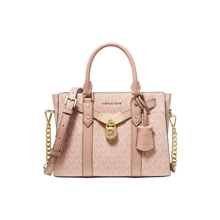 Michael Kors Nouveau Hamilton MK Hamilton Vintage Monogram Logo Chain Crossbody Handbag Small Women handbags Pink 30F9G0HS1B-857 Basic Set (Bag+Dust Bag)