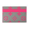 Louis Vuitton Double Logo Print Monogram Glow Coated Canvas Card Holder Men Accessories Gray Pink M15032