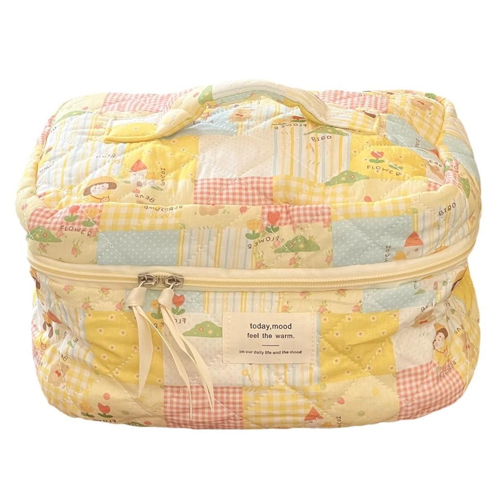Polyester Girl Makeup Bag With Landscape Pattern And Vintage Style For Daily Use