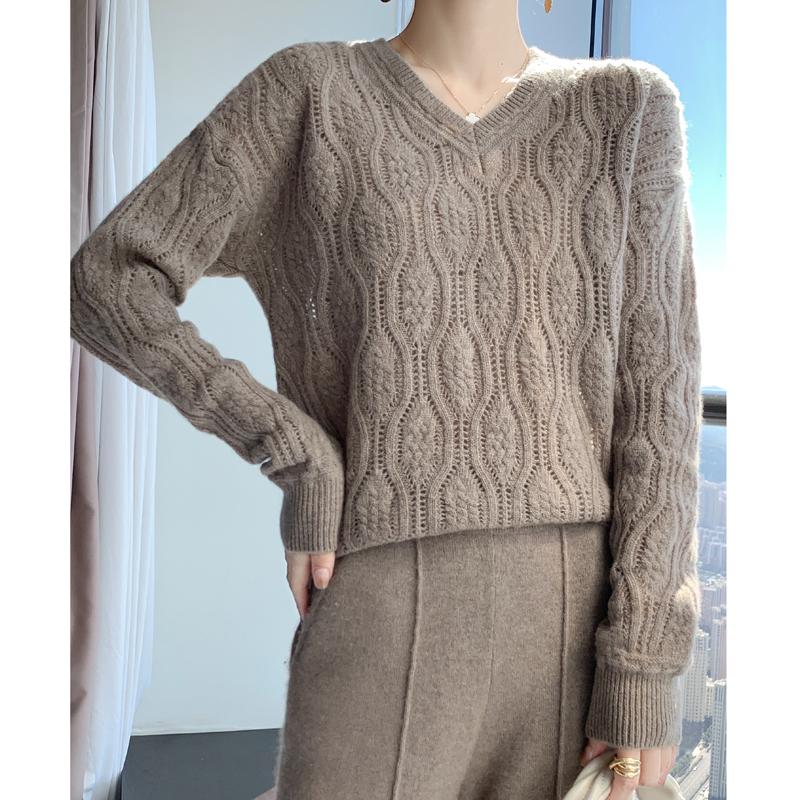 Dame kashmir genser Qinghe kasjmir 30% kashmir 70% ull høst og vinter kasjmir tykk genser myk og varm