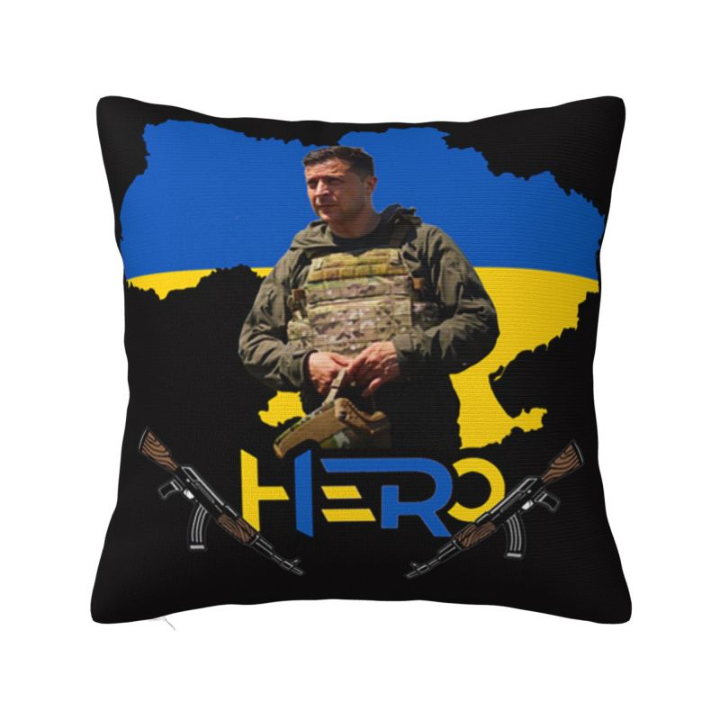 Ukraine Flagge Ukrainisches Tryzub Kissenbezug 40x40cm Schlafzimmer Dekoration Luxuriös Patriotische Kissen Dekoration Wohnzimmer Quadratischer Kissenbezug