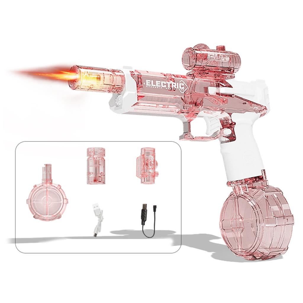 USB Chargeable Electric Water Gun With Realistic Flame Effect High Capacity Squirting Toy For Outdoor Beach And Pool Fun