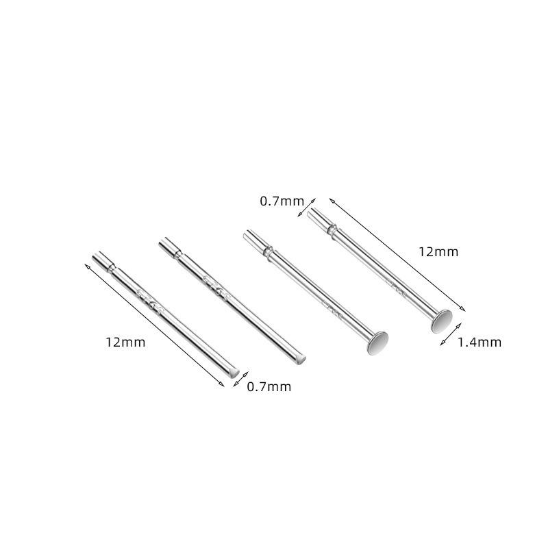 

Имитация серебряной иглы для пирсинга уха, прямой игловидный стиль, иглы для ушей, серьги-пусеты, классические палочки для ушей, простые, изысканные и универсальные S0001-1(1 pair)