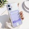 New Solid Color Wallet Single Card Slot Fold Bracket Phone Case For iPhone 16 Pro Max 14 11 12 13 15 Pro Max Acrylic Back Cover