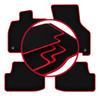 Velours-Fußmatten mit rotem Rand für: Skoda Octavia IV E-Tec Limousine, Kombi, Liftback (2020-)