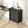 Metal Storage Cabinet with Lock and Adjustable Shelves - Black