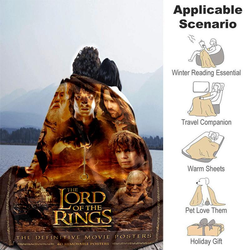 Herr der Ringe: Epische Fantasy-Abenteuer Poster Sammlung Druckdecke, Weiche Decke für Sofa Büro Bett Und Reisen Tochter Geburtstag